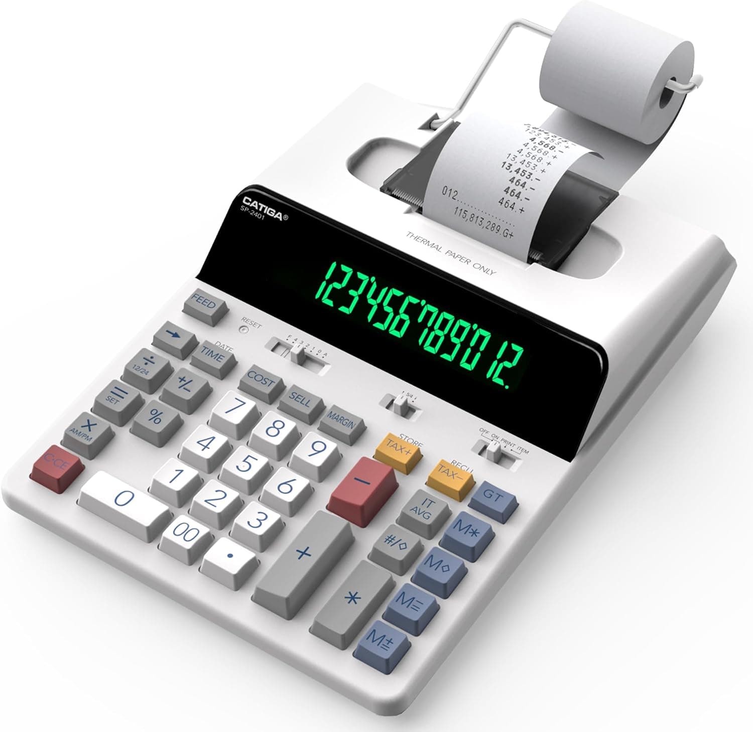 CATIGA SP-2401 12-Digit Thermal Printing Calculator Ink-Free 8.0 LPS