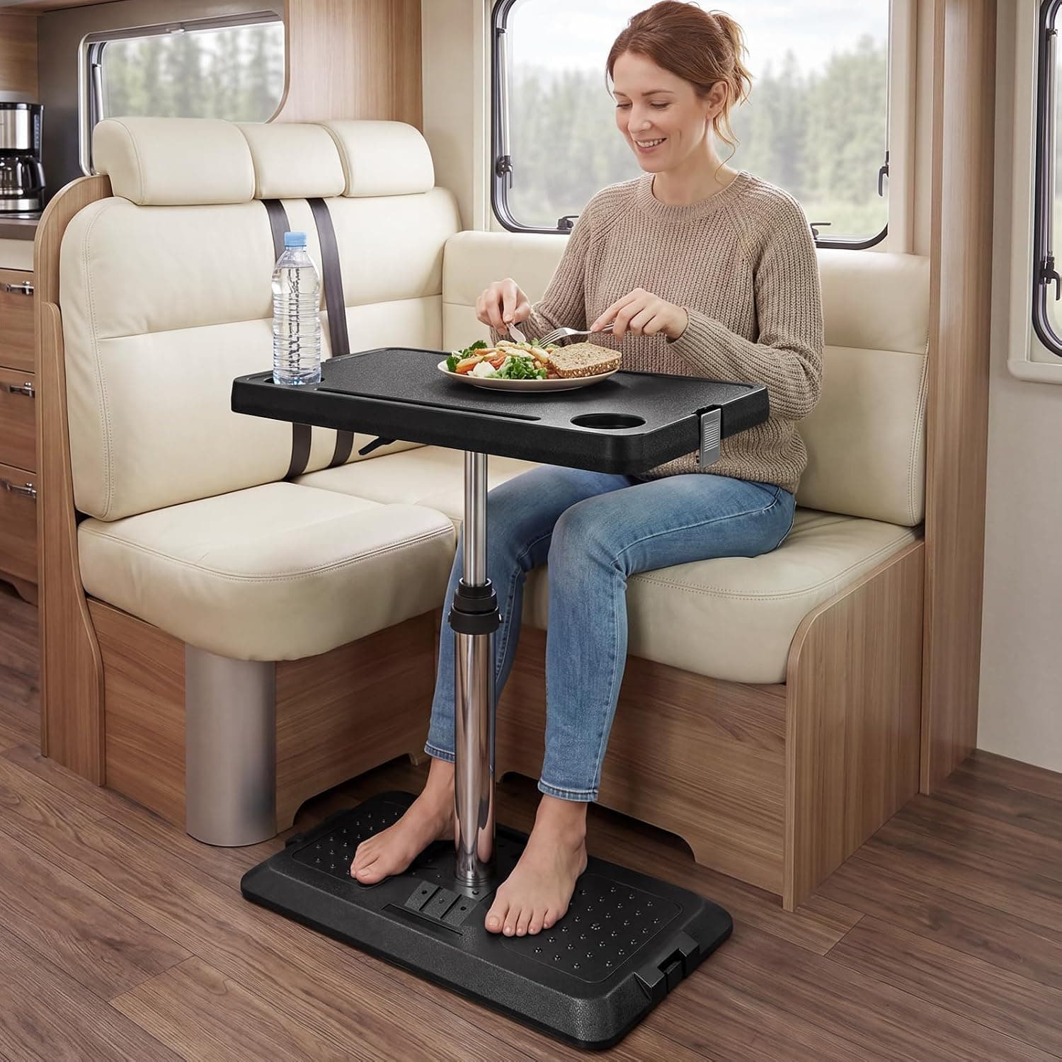 Dnigh Adjustable Car Seat Tray Table Laptop Desk 360 Degree Black