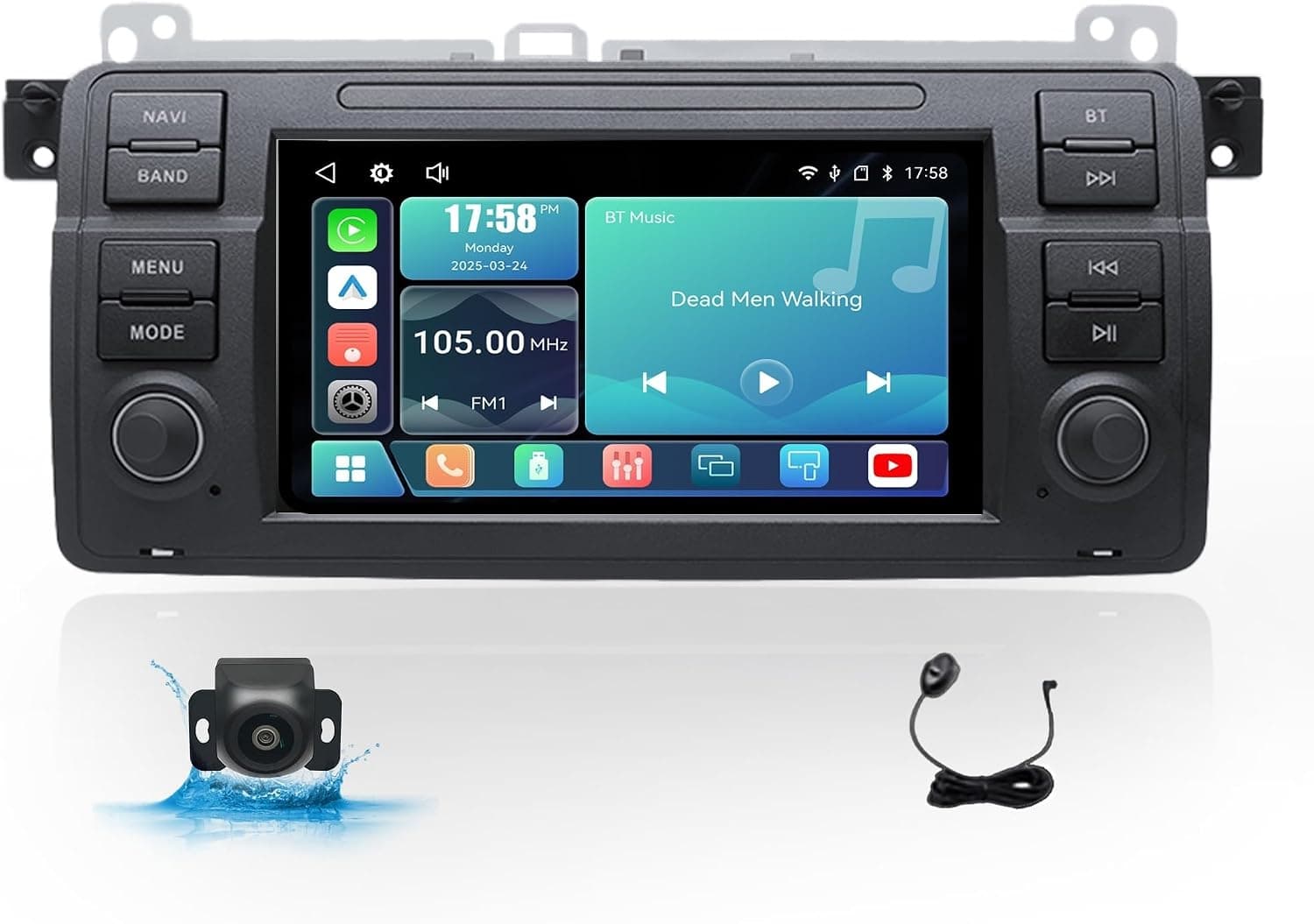 Uckazy 7in Linux Car Stereo BMW E46 1999-2005 Wireless CarPlay Android Auto
