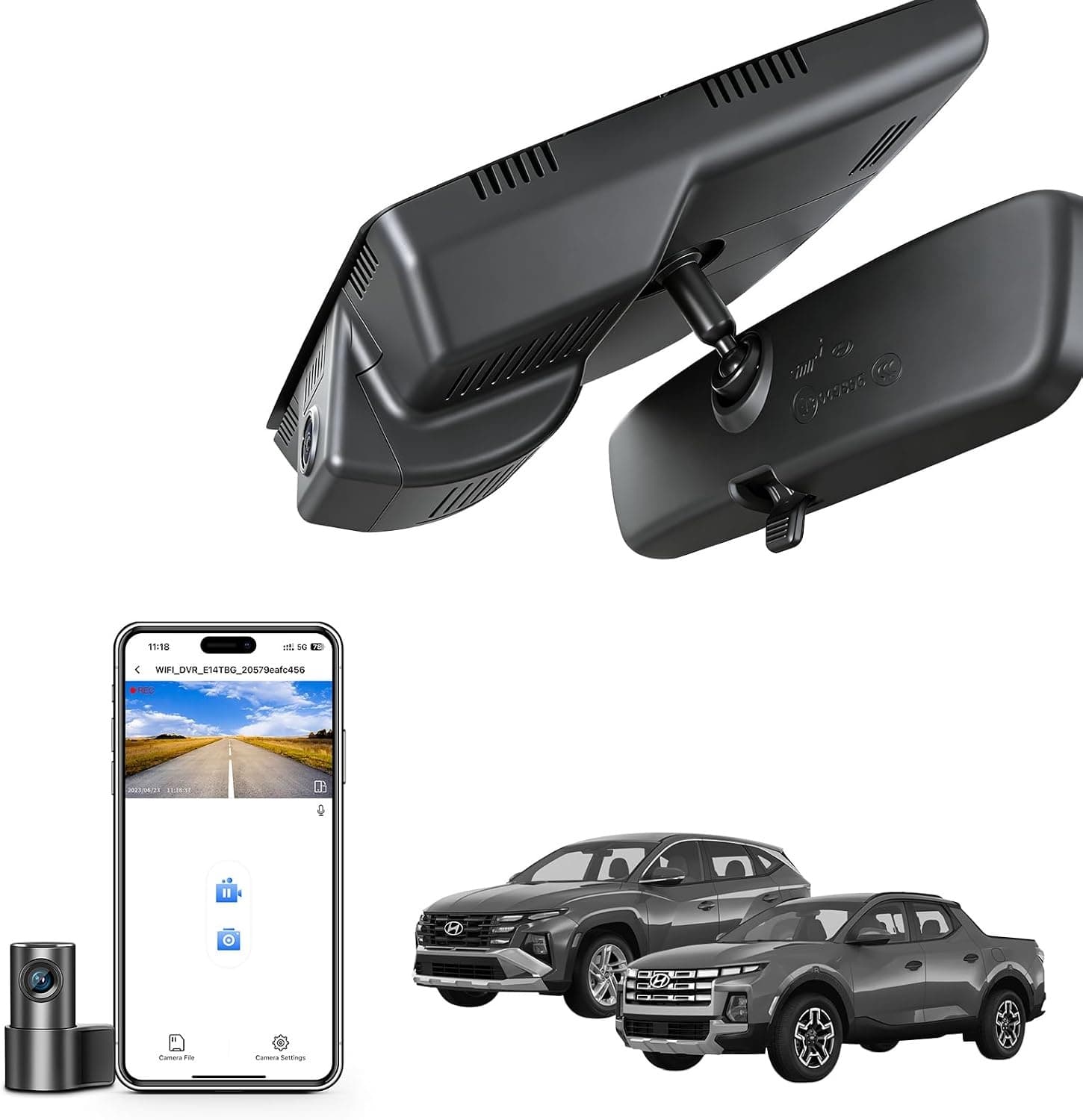 mangoal 4K 1080P Dash Cam for Hyundai Tucson Santa Cruz 2022-2026 128GB GPS