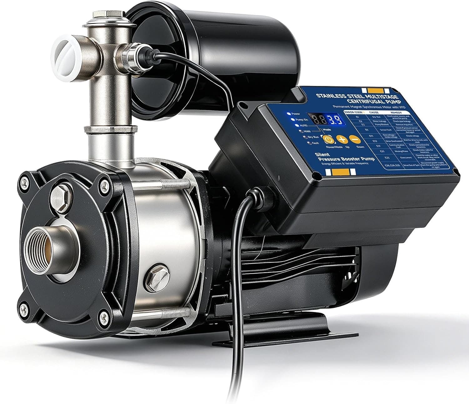 HT-519VSCP-XN Booster Pumps Silver Whole House Water Pressure Booster Pump Adjus
